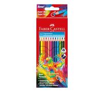 Faber-Castell Set de crayons de couleur 116512 – triangulaires, 12 crayons, mine incassable