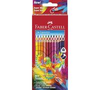 Faber-Castell Set de crayons de couleur 116544, triangulaires, 24 couleurs, mine incassable