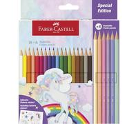 FABER-CASTELL - Coffret de crayons de couleur Licorne, 24 pièces | Crayons de couleur éclatants pour enfants et adultes, dans de jolies teintes pastel