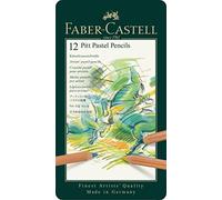 Faber-Castell Crayon de couleur PITT PASTELL 112112 – Étui métallique 12 pièces