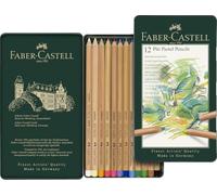 Faber-Castell Crayon de couleur PITT PASTELL 112112 – Étui métallique 12 pièces