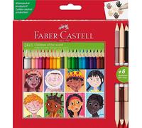 Faber-Castell Set de crayons de couleur 511515 - 27 pièces, 3 teintes peau, incassables