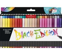 Faber-Castell Étui support 116454 – 50 feutres pinceau Black Edition, couleurs assorties