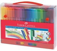 FABER-CASTELL - Coffret de feutres Connector, 72 pièces | 60 feutres et 12 clips, feutres lavables à emboîter pour une créativité sans limites