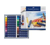 Faber-Castell - Coffret de pastels à l'huile, 24 pastels permanents | Couleurs éclatantes, fort pouvoir couvrant et application onctueuse pour des techniques créatives