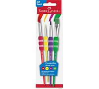 Faber-Castell – Set de pinceaux 481600 pour enfants – manche souple, pastel, 4 pièces