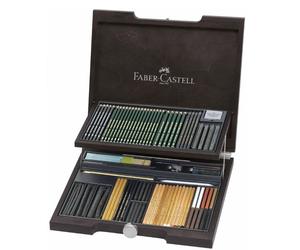 Faber-Castell Coffret en bois Pitt Monochrome - 85 pièces