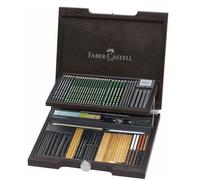 FABER-CASTELL Coffret en Bois Pitt Monochrome avec Accessoires 85 pièces