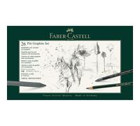 Faber-Castell coffret graphite Pitt Monochrome grand, 26-pièces, en boîte métal