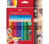 Faber-Castell Colour Grip 112819 Colouring Pencils Set of 24 Including 6 Skin-Co
