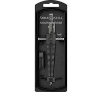 Faber-Castell Compas 174434 Grip – réglage rapide, noir, set avec pièces de rechange et mines