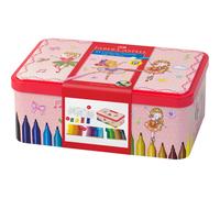 FABER-CASTELL 155534 - Set de feutres Connector Ballerina, boîte métallique de 33 feutres, lavables, set de coloriage pour enfants