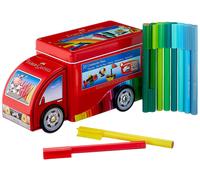 Faber-Castell Set de feutres 155533 Connector Truck – boîte métallique 33 feutres lavables