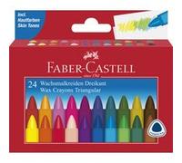 FABER-CASTELL Craie à la cire triangulaire, étui de 24