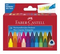 Faber-Castell 120024 Étui de 24 craies triangulaires à la cire