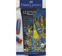 FABER-CASTELL Craies à l'huile métalliques, couleurs assorties 12 pcs.