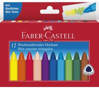 FABER-CASTELL Craies de cire Dreikant étui carton 12 pièces