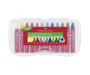 FABER-CASTELL Craies triangulaires à la cire Jumbo, étui 12