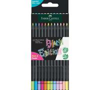 Faber-Castell Crayons de couleur Black Edition néon et pastel Lot de 12