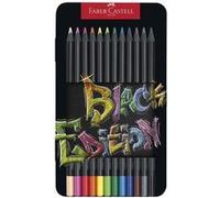 FABER-CASTELL Crayon de couleur Black Edition, étui de 12 G