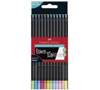 Faber-castell - FC116410 - 116410 - Crayons de couleur Black Edition, couleurs neon + pastel, etui de 12 pieces