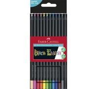 FABER-CASTELL Crayon de couleur Black Edition, étui de 12 G