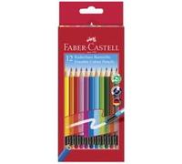 FABER-CASTELL Crayon de couleur gommable, étui carton de 12