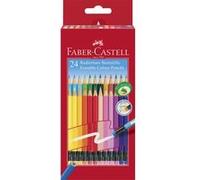 Faber-Castell Crayons de couleur effaçables 116625 – 24 couleurs, étui carton, enfants et adultes