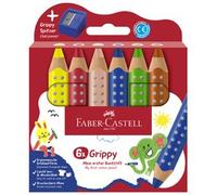 FABER-CASTELL Crayon de couleur Grippy, étui carton de 6
