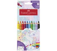 FABER-CASTELL Crayon de couleur Jumbo GRIP Licorne, 8+2