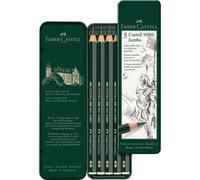 FABER-CASTELL 119305 - Crayon Castell 9000 Jumbo, 5 crayons à dessin, duretés HB, 2B, 4B, 6B et 8B