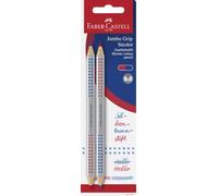 Faber-Castell Crayon Jumbo Grip 201734 – bicolore, séparation syllabique – 2 crayons rouge et bleu