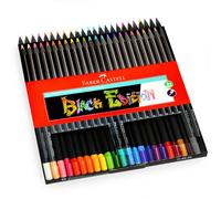 Faber-Castell Crayons de Coloriage - Noir Édition - Variés Couleurs - Paquet 24