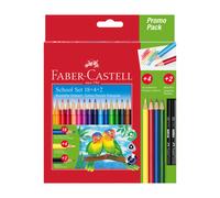 Faber-Castell - Set 24 crayons couleur Colour Grip 201597 triangulaires avec crayons à papier