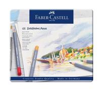 FABER-CASTELL Crayons de Couleur Aquarellables en Boîte Métal 48 Pièces
