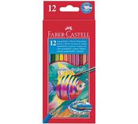 Faber-Castell - Crayons de couleur aquarelle pour enfants, etui de 24 + pinceau