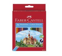 Crayons de couleur - FABER-CASTELL - Château - 36 pièces - Forme hexagonale - Taille-crayon inclus