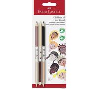 FABER-CASTELL Crayons de couleur Children of the World blister de 3 pièces