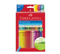 FABER-CASTELL Crayons de Couleur Colour Grip Étui Carton de 36