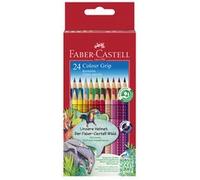 Faber-Castell – Set de crayons de couleur Colour Grip – 36 pièces, incassables, étui métallique