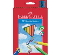 Faber-Castell 116530 Crayons de couleur triangulaire Jumbo avec Taille-crayon (Lot de 30)