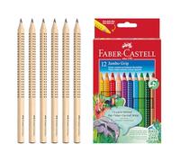 Faber-Castell 205276 - Set de crayons de couleur Jumbo, 18 pièces, avec 6 crayons Jumbo Grip