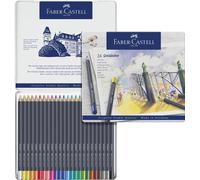Faber-Castell 114712 - Crayons de couleur avec mine de craie grasse permanente Goldfaber, Set de 12