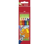 FABER-CASTELL - Crayons de couleur Jumbo triangulaires, 6 pièces | Crayons de couleur jumbo ergonomiques avec une mine extra-épaisse de 5,4 mm pour enfants