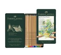 Faber-Castell Crayon de couleur PITT PASTELL 112112 – Étui métallique 12 pièces