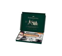 FABER-CASTELL Crayons de couleur, set de découverte 17 pièces, produits d'art secs vert foncé