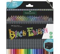 FABER-CASTELL Crayons de couleur triangulaires Black Edition Étui de 100 pièces