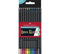 Crayon de couleur - FABER-CASTELL - Black Edition - 12 crayons - Mine supersoft - Bois noir