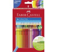 FABER-CASTELL Crayons de couleur triangulaires Colour GRIP étui de 36 pièces