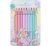 Faber-Castell Crayons de couleur Jumbo Sparkle 10 crayons épais pastel pour enfants – Étui 10